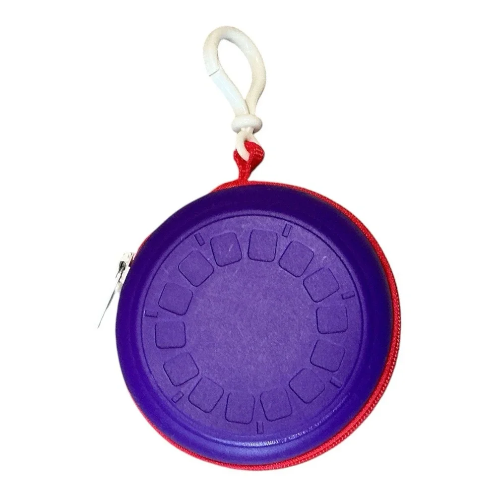 View-Master Round Zipper Carrying Case w/ White Clip Holds 48 Reels (Empty)